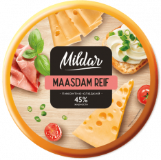 Сыр Маасдам Рейф 45% Милдар кг